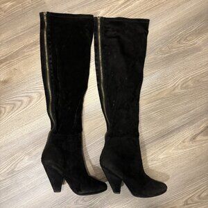 Steve Madden Black Suede Over the knee Boots